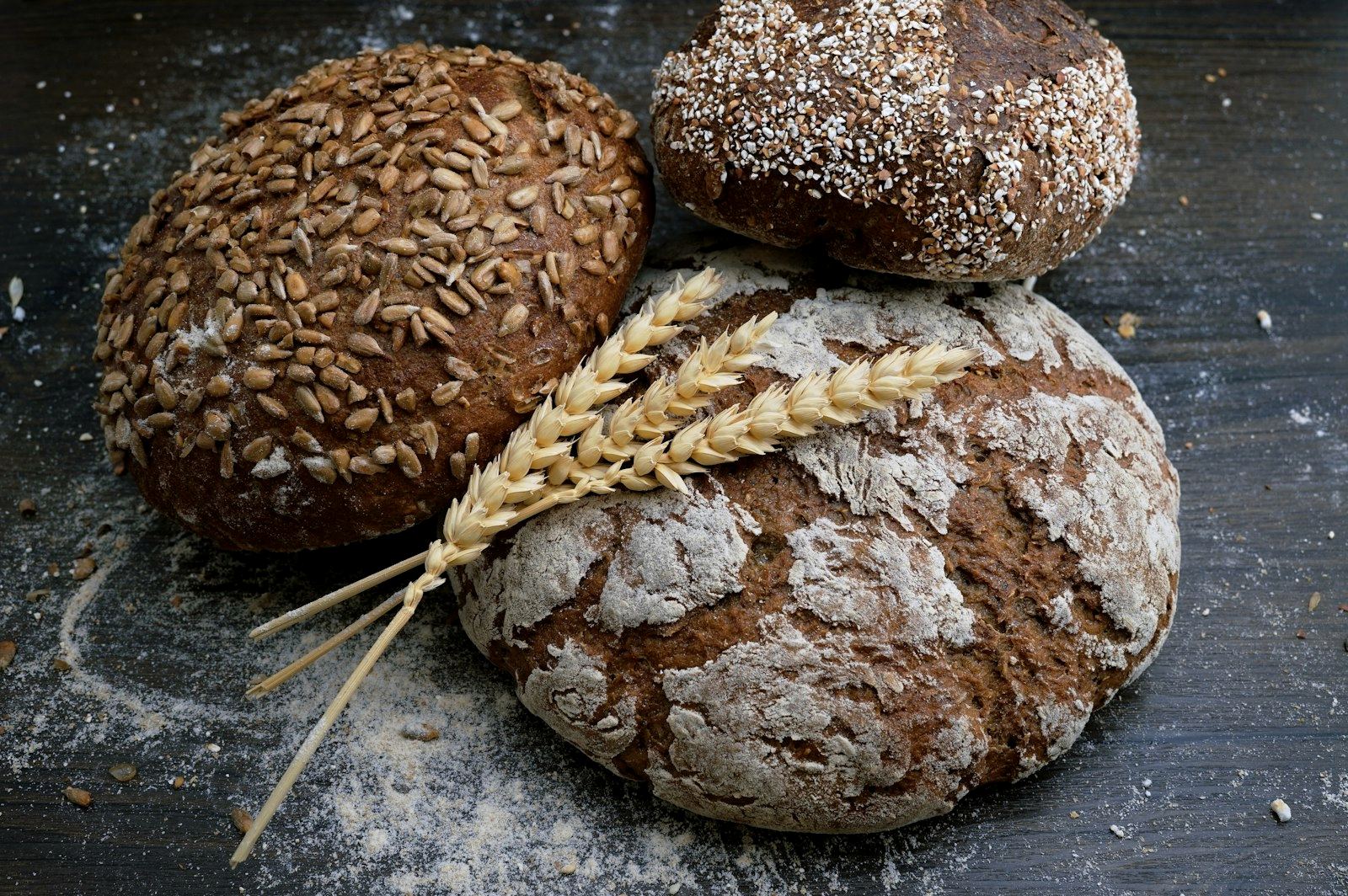 Loaves on a bakery bench
