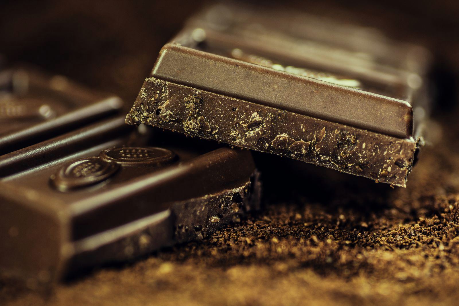 Shards of dark chocolate
