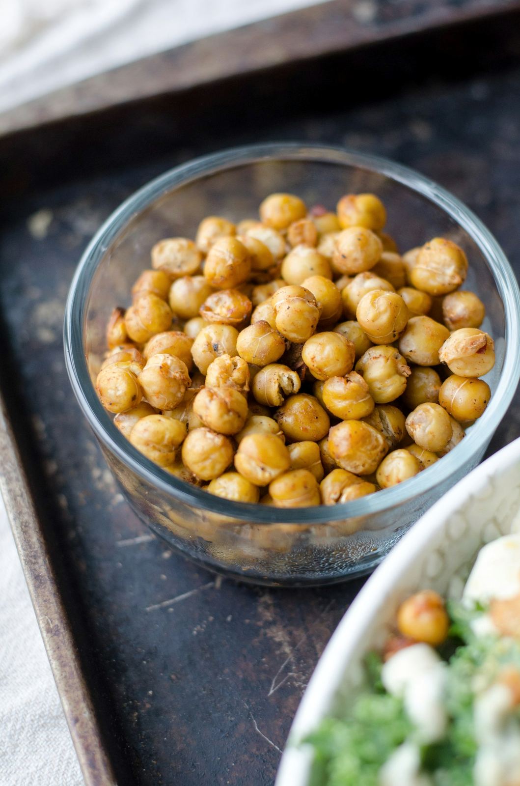 Roasted chickpeas in a bowl
